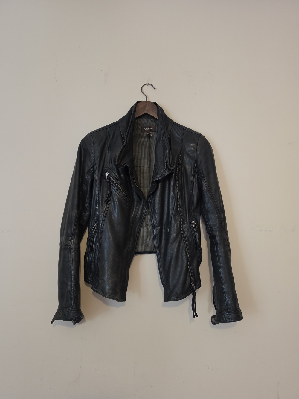 Women’s Black Leather Moto Jacket